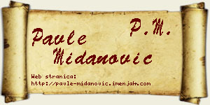 Pavle Midanović vizit kartica